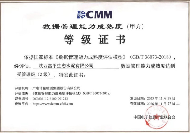 富平公司喜获DCMM二级认证
